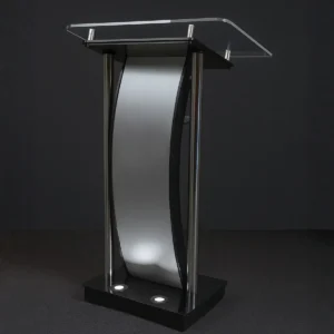 Púlpito de acrílico para igreja Marcos com aço inox 304 — vista frontal